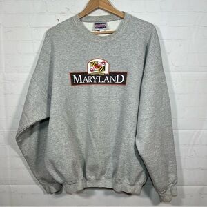 Vintage Maryland Sweatshirt Mens Size XL Gray Fleece 90s NCAA Pullover